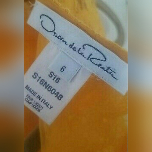 $3,800 NEW OSCAR DE LA RENTA YELLOW FLORAL GUIPURE LACE DRESS GOWN US 6 - Picture 8 of 15